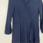 Alaroo Navy Blue Faux Wrap Collared Shirt Dress Photo 4