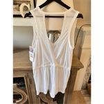 Becca NWT Beach Date Open Back Cover-Up Romper In White Size Small Photo 6