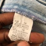 Faded Glory 90s vintage VTG plus size High-waisted light blue denim jean  shorts frayed hem aztec waist Size 18, fits true to size-measurement in pics Photo 3