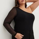 Torrid  black one shoulder sheer sleeve shirt size 1 x Photo 0