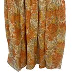 Vince  Floral Garden Smocked A Lined Tiered Midi, Maxi Skirt Orange Large $395 Photo 9