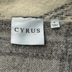 Cyrus NWT Women’s Size L Munich Plaid Cream Gray Plaid Open Front Mink Coat Photo 7