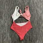 SheIn  one-piece Swimsuit Women's Pink and White Photo 1