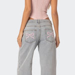 Edikted  Bow Jeans Pocket Low-Rise Photo 0