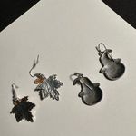 JACK Pierced Earrings Halloween O Lantern / Fall Leaves Holiday Lot Of 2 Dangle Photo 7