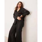 Free People Dreamy Days Pajamas in Black Size Large Photo 8