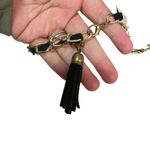 E&M Striped Romper Long Sleeve Chain Belt V Photo 6