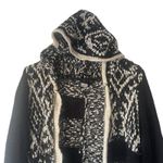 Venus  Y2k Size Large Black & White‎ Knit Hooded Long Open Front Cardigan Sweater Photo 1