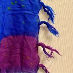 Multicolor Handmade Green & Purple Stripe Tassel Scarf Womens One Size Photo 5