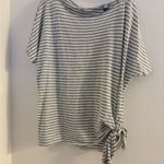 Michael Kors Gray Striped Short Sleeve Top 100% cotton size xl Photo 2