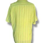 Vintage Brigade Striped Button Up Shirt Neon Green Orange Yellow Unisex Disco Size M Photo 3