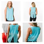 Zyia NWT Open Panel Split Back Mesh Sky Blue Tank Top M Photo 1
