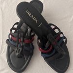 Prada Black and Blue Sandals Minimalist Design Sz 7 Photo 0