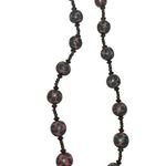 Leather like Black and Red Beaded Necklace Photo 0