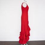 Betsy and Adam Arielle Scuba Crepe Ruffle Slit Gown Photo 9