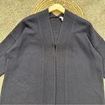 Vince  Women’s Rib Placket Wool Cashmere Open Front Cardigan Sweater in Navy L Photo 3