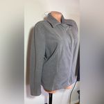 Isaac Mizrahi Plush Stripped Zip-Up Jacket Grey Size L Photo 3