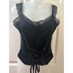 KILLSTAR Carrie Caustic  Black lace trim lace and velvet tank top S gothic Photo 3