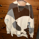 Gilded Intent  Women’s Small Patchwork Hoodie Sweatshirt Oversized Photo 0