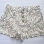 O'Neill Women's Cream Floral Viscose High Waist Button down Shorts Photo 0