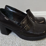 Mudd VTG 90s Welt Brown Size 8M Chunky Platform Block Heel Square Toe Shoe Y2K Photo 0