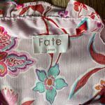 FATE. Pink Floral Ruffle Blouse Long Sleeve Size L Romantic Boho Top Photo 2