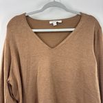 Chico's XL Balloon Long Sleeve V Neck Sweater Brown Womens Lagenlook Minimalist Photo 1
