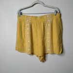American Eagle Yellow Embroidered Crop Top Two Piece Matching Set Women's XL Photo 4