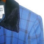 Peter Nygard Bianca Nygard 6 Wool Blend Black Blue Plaid Blazer Coat Photo 9