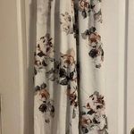 Moon River NWT  Gorgeous White Floral Lined Wide Leg Pants Size XS Photo 0