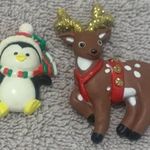 Vintage Christmas Reindeer and Penguin Pins Photo 0
