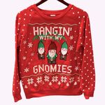 Retro Christmas Sweater Sweatshirt Hangin with My Gnomies Red M Size M Photo 0