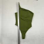 New Beginnings By April Daniels Olive Green One Shoulder Bodysuit Small Photo 2