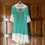Vintage Sheba Originals Robe Palm Springs Light Green Lace Size Small Photo 3