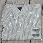 J.Crew  Textured drapey button-up shirt White Black Stripe XS NWT‎ Photo 11