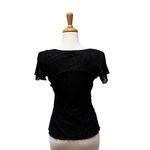 Cartise Embellished Shirt Sz M Black Silver Sequins Beaded Glam Y2K FairyGrunge Size M Photo 2