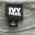 Ivy Park Sweater Womens L Gray Sweatshirt Embroidered Spell Out Athleisure Photo 4