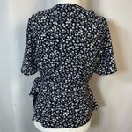 Only  Vintage Large Floral Wrap Ruffle V Neck Top Blouse Cottagecore Feminine Photo 1