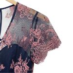 Lovers + Friends  Shoreline Maxi Dress Navy Pink Lace Size Small Sheer Floral Photo 5