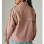 Lucky Brand Cropped Twill Utility Jacket in Mauve Size XS Button Front Pockets Photo 2