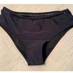 Beachsissi  swim bikini bottoms only - size medium - black - cut outs around top hem NEW Photo 0