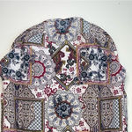 Rewind  Navy Blue Patterned Short Sleeve Blouse Size Juniors Small Photo 9