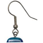 Santo Domingo Artist Lupa Lovato Turquoise Slab Earrings Blue Photo 4