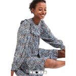 Boden Ditsy Floral Smocked Yoke Blue Mini Dress size 4L Photo 2