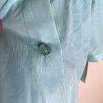 Kelly Reed Nylon Vintage Pajama Lounge Top Blouse Blue Embroidered Large Photo 7