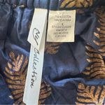 Ny Collection  Navy and Gold Leaf A-Line Skirt Photo 2
