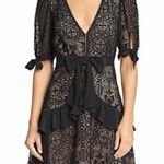 For Love & Lemons  Black Lace Bow Ruffle Mini Dress Size Small Photo 0