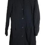 J.Crew Lady Day Coat Womens P10 Black Double Cloth Classic Long Wool Blend Photo 0