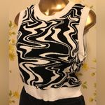 Miss Love Sleeveless knitted tops white and black size L Photo 4