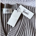 AMI Short Ribbed Cardigan button front 100% virgin wool SIZE SMALL NEW Tan Photo 6